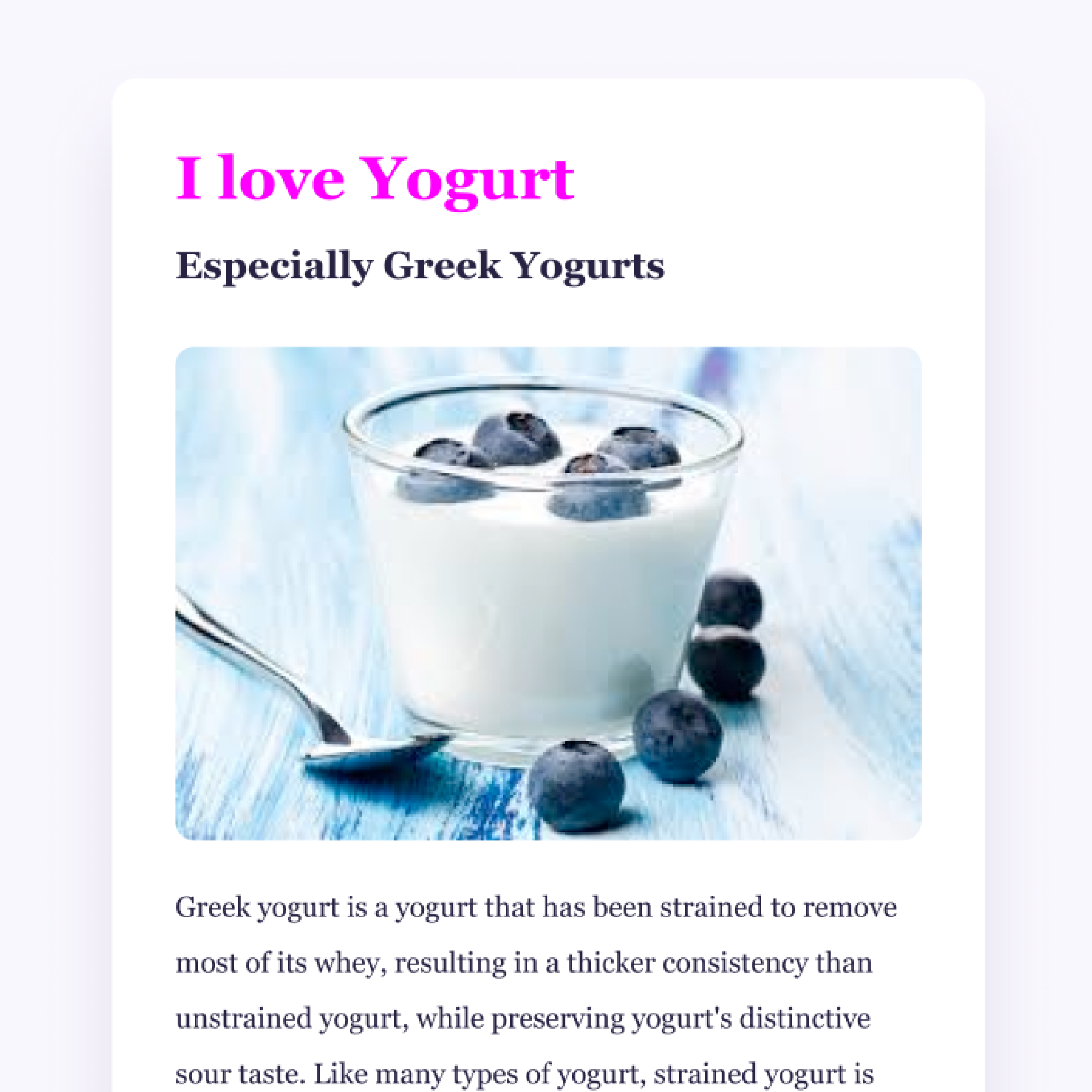 Yogurt project preview